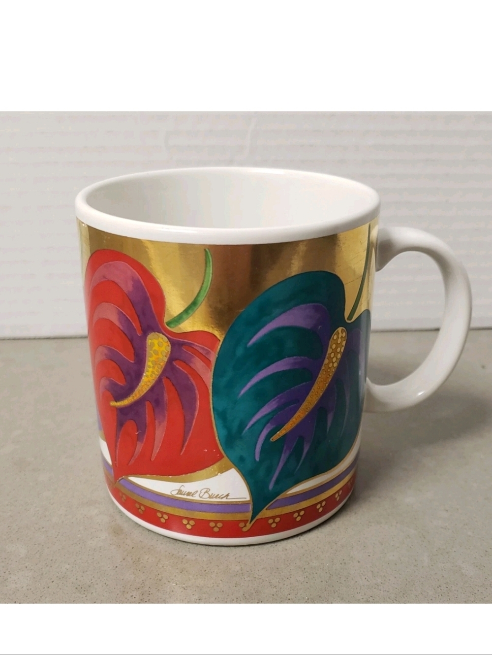 Vintage Laurel Burch Anthurium Mug